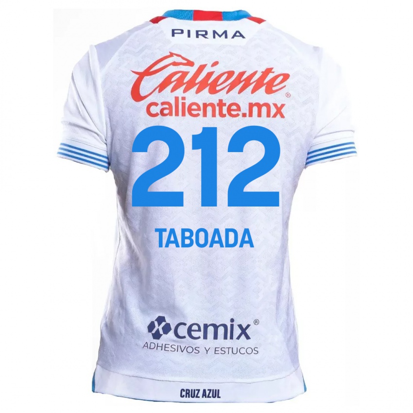 Bambino Maglia Víctor Taboada #212 Bianco Blu Kit Gara Away 2024/25 Maglietta