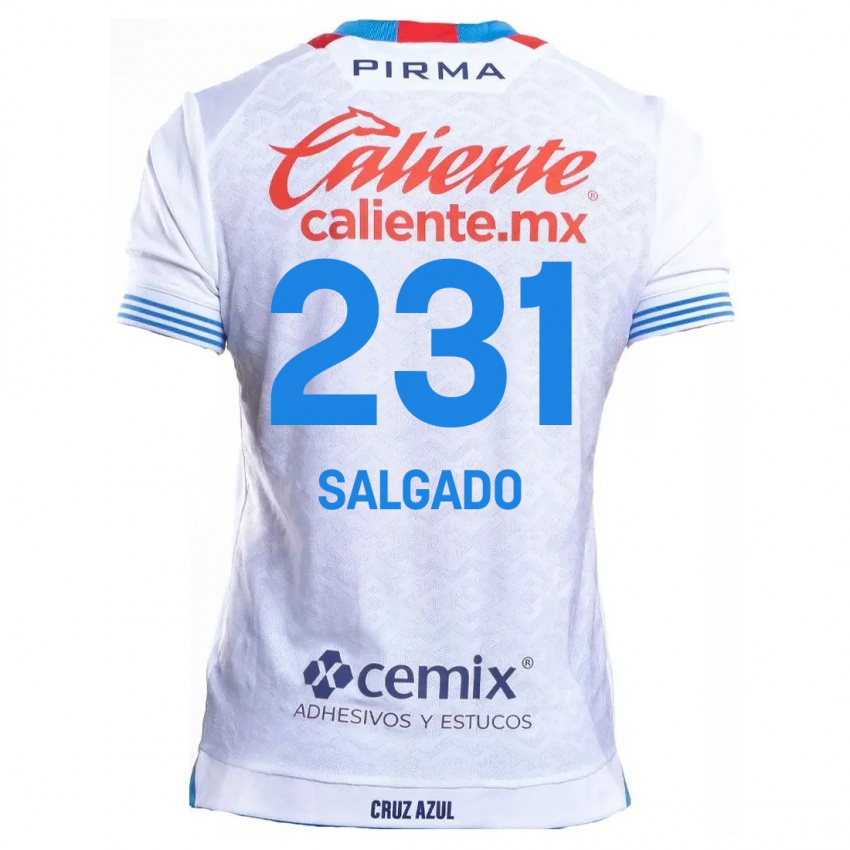 Bambino Maglia Bruno Salgado #231 Bianco Blu Kit Gara Away 2024/25 Maglietta