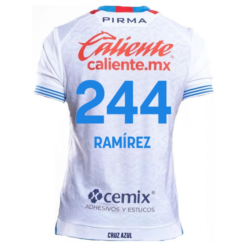 Bambino Maglia Nicolás Ramírez #244 Bianco Blu Kit Gara Away 2024/25 Maglietta