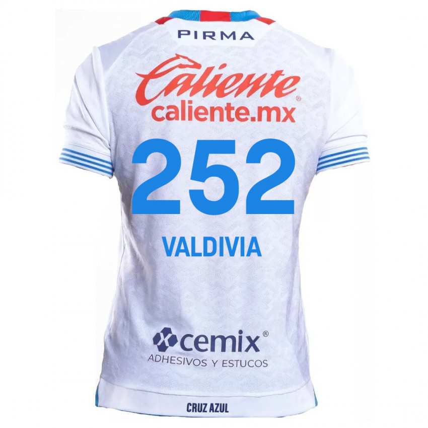 Bambino Maglia Christian Valdivia #252 Bianco Blu Kit Gara Away 2024/25 Maglietta