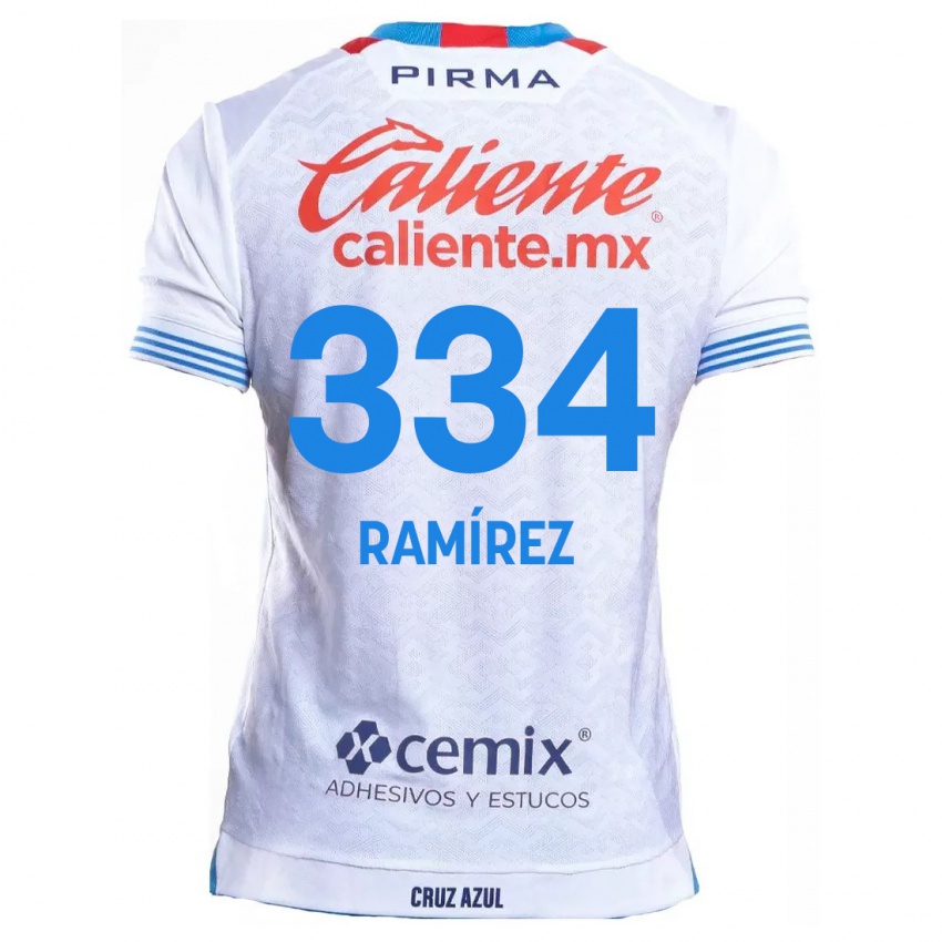 Bambino Maglia Mauricio Ramírez #334 Bianco Blu Kit Gara Away 2024/25 Maglietta