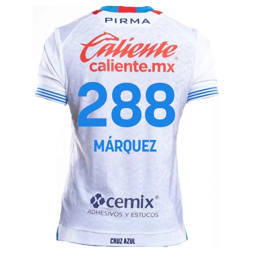 Bambino Maglia Víctor Márquez #288 Bianco Blu Kit Gara Away 2024/25 Maglietta