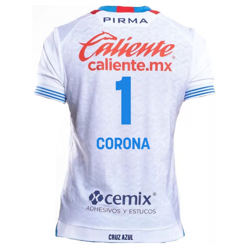 Bambino Maglia Jose De Jesus Corona #1 Bianco Blu Kit Gara Away 2024/25 Maglietta