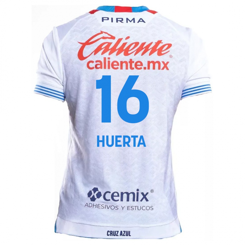 Bambino Maglia Ana Gabriela Huerta #16 Bianco Blu Kit Gara Away 2024/25 Maglietta