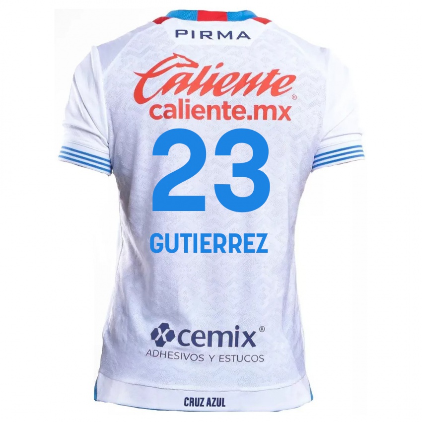 Bambino Maglia Ivonne Gutierrez #23 Bianco Blu Kit Gara Away 2024/25 Maglietta