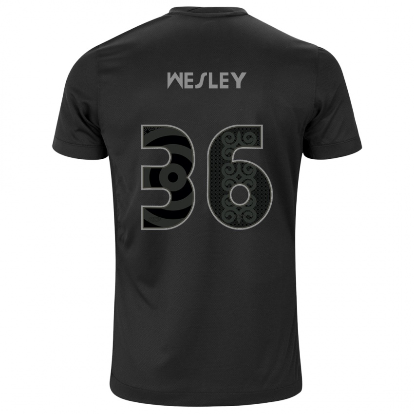 Bambino Maglia Wesley #36 Nero Kit Gara Away 2024/25 Maglietta