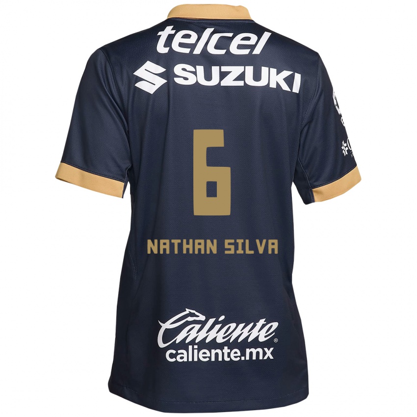 Bambino Maglia Nathan Silva #6 Ossidiana Oro Bianco Kit Gara Away 2024/25 Maglietta