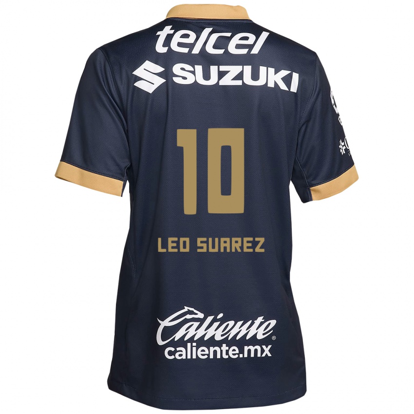 Bambino Maglia Leo Suarez #10 Ossidiana Oro Bianco Kit Gara Away 2024/25 Maglietta