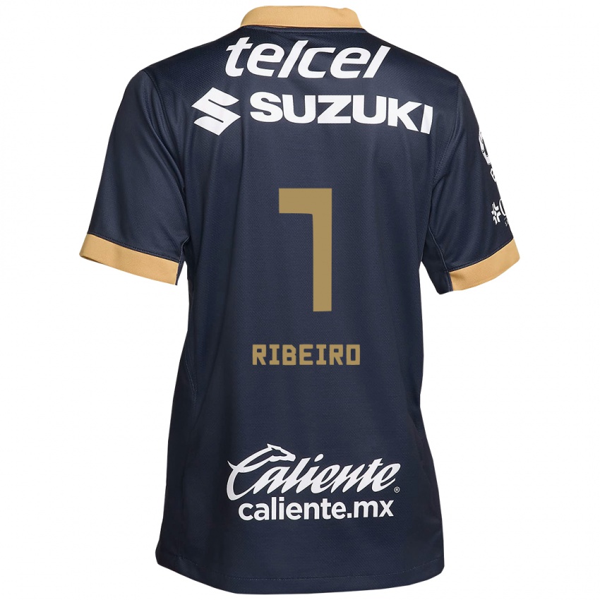 Bambino Maglia Stephanie Ribeiro #7 Ossidiana Oro Bianco Kit Gara Away 2024/25 Maglietta