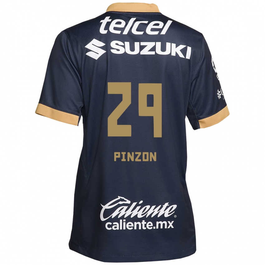 Bambino Maglia Liceth Pinzon #29 Ossidiana Oro Bianco Kit Gara Away 2024/25 Maglietta