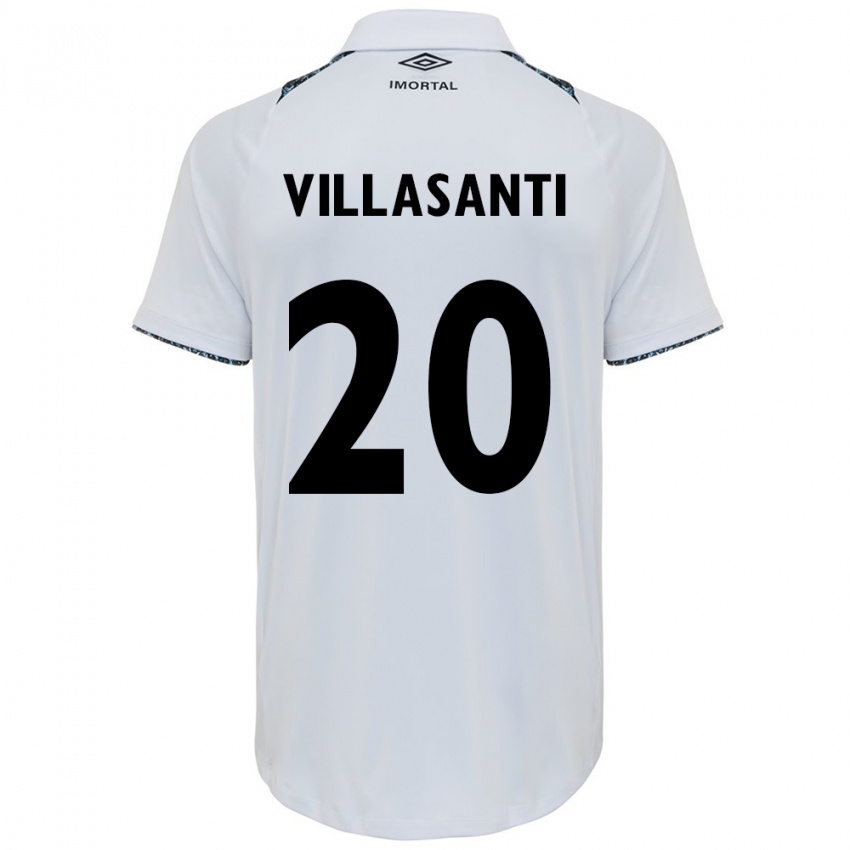 Bambino Maglia Mathías Villasanti #20 Bianco Blu Kit Gara Away 2024/25 Maglietta