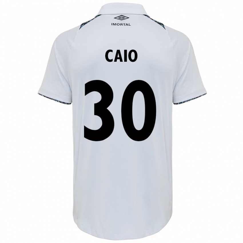 Bambino Maglia Rodrigo Caio #30 Bianco Blu Kit Gara Away 2024/25 Maglietta