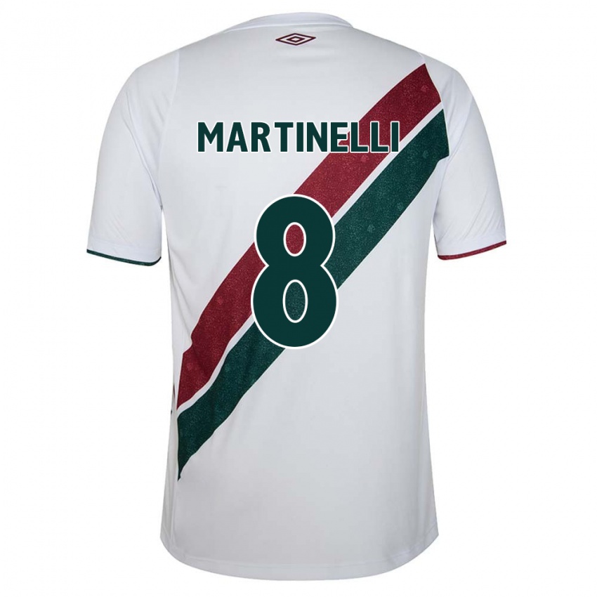 Bambino Maglia Martinelli #8 Bianco Verde Marrone Kit Gara Away 2024/25 Maglietta