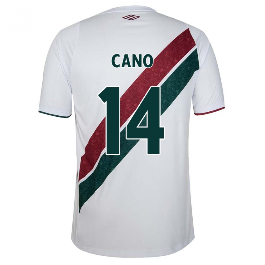 Bambino Maglia Germán Cano #14 Bianco Verde Marrone Kit Gara Away 2024/25 Maglietta