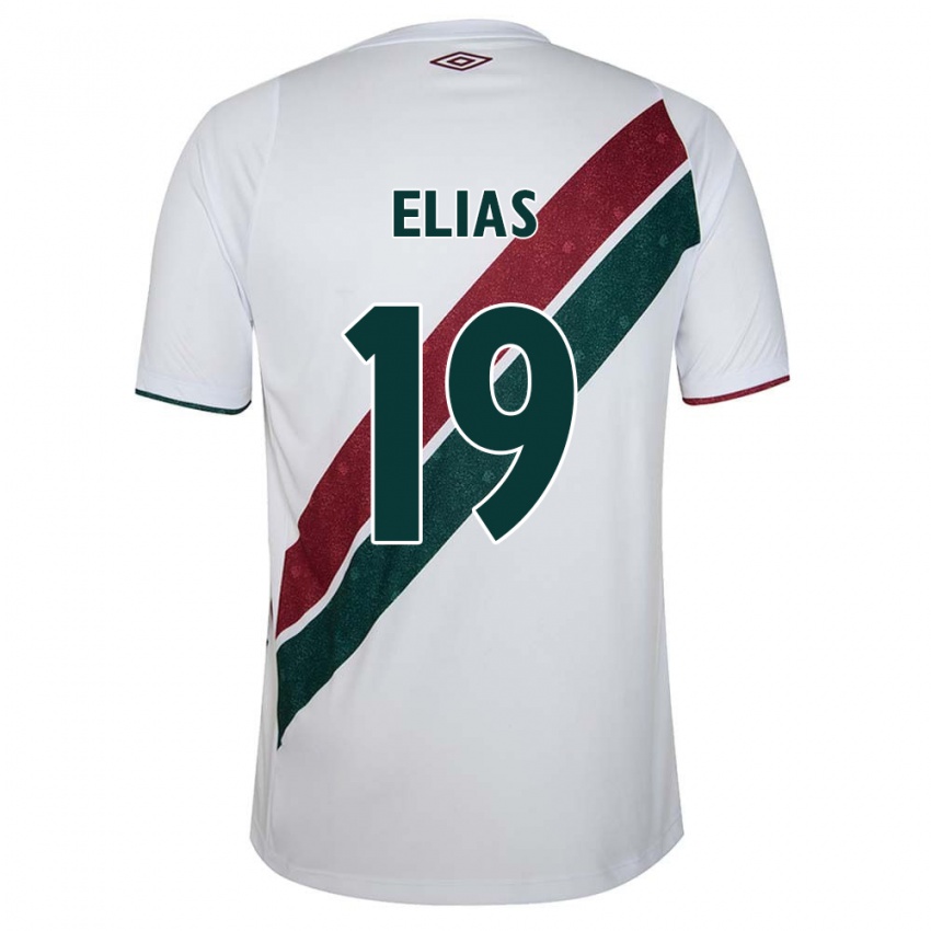 Bambino Maglia Kauã Elias #19 Bianco Verde Marrone Kit Gara Away 2024/25 Maglietta