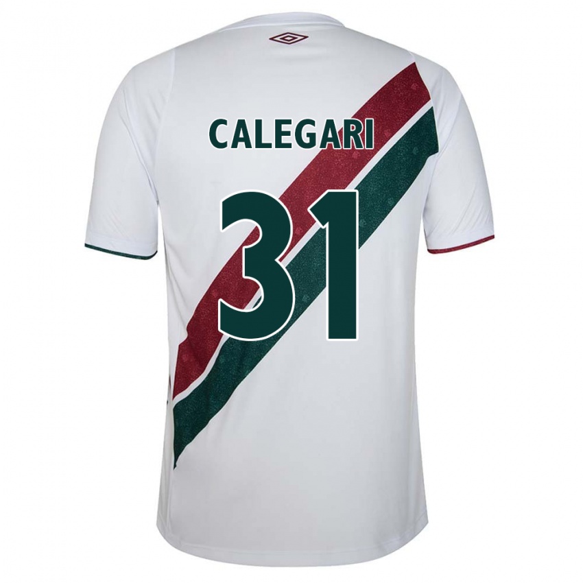 Bambino Maglia Calegari #31 Bianco Verde Marrone Kit Gara Away 2024/25 Maglietta