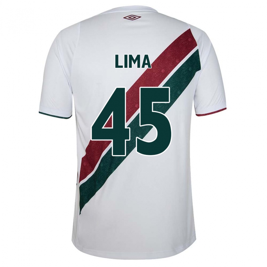 Bambino Maglia Lima #45 Bianco Verde Marrone Kit Gara Away 2024/25 Maglietta