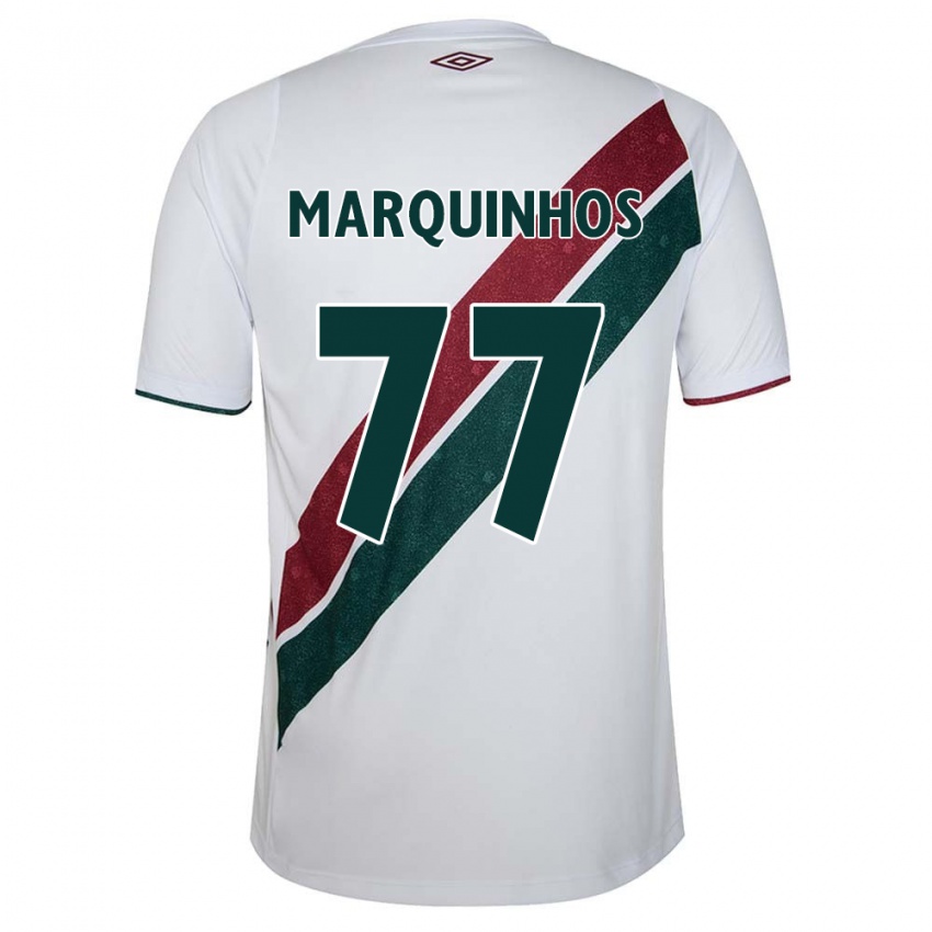 Bambino Maglia Marquinhos #77 Bianco Verde Marrone Kit Gara Away 2024/25 Maglietta