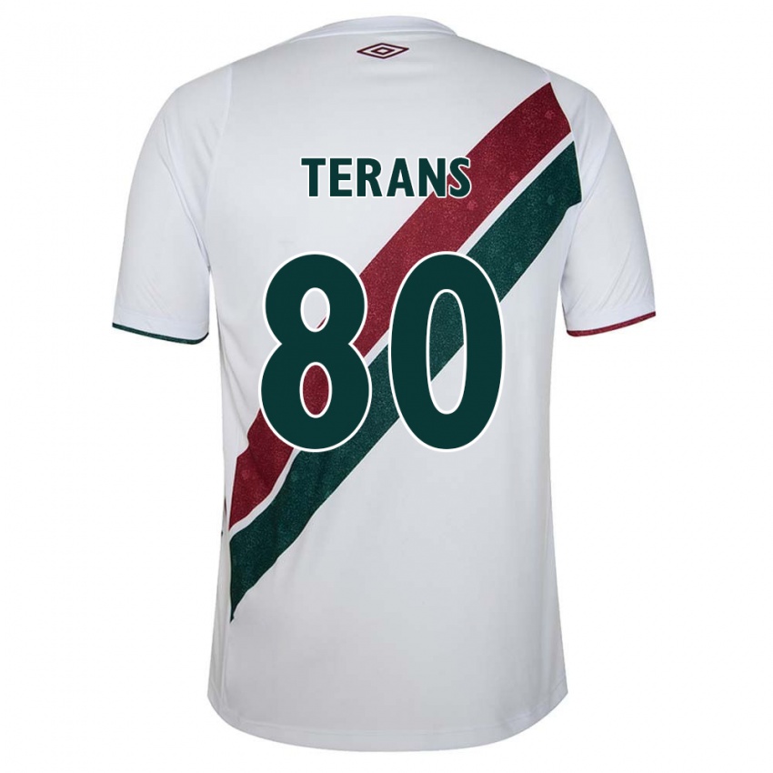 Bambino Maglia David Terans #80 Bianco Verde Marrone Kit Gara Away 2024/25 Maglietta