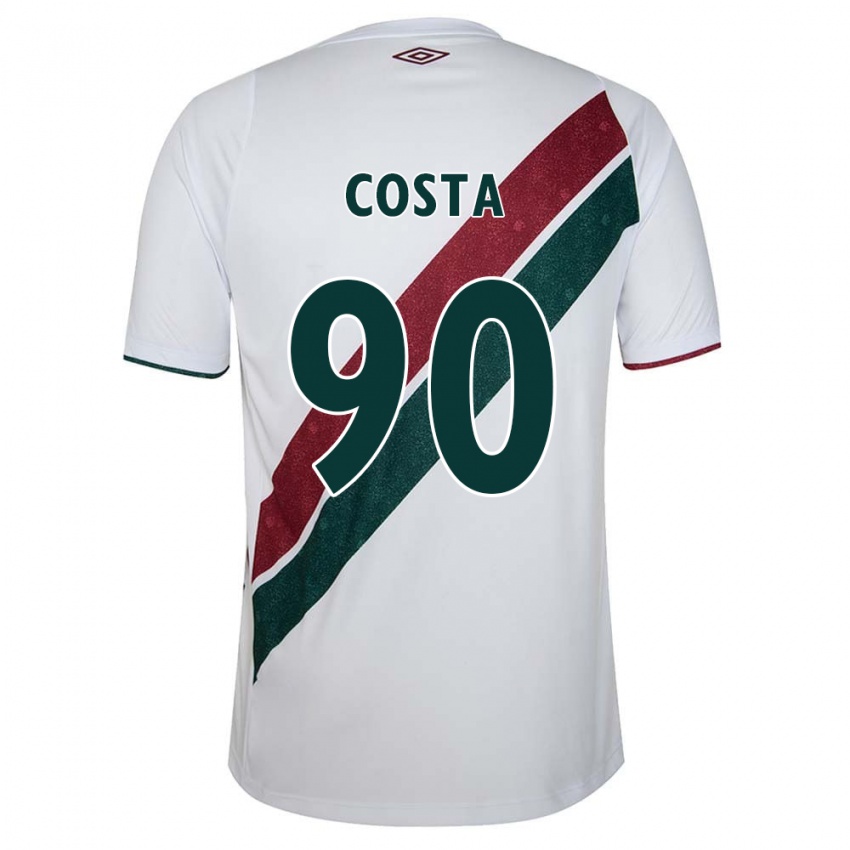 Bambino Maglia Douglas Costa #90 Bianco Verde Marrone Kit Gara Away 2024/25 Maglietta