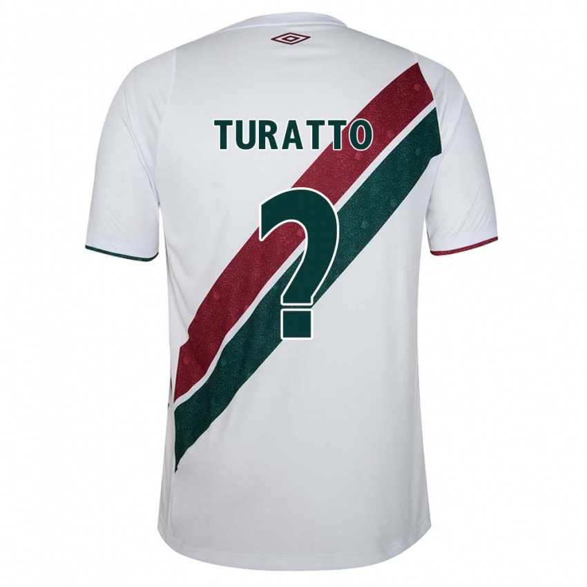 Bambino Maglia Luiz Turatto #0 Bianco Verde Marrone Kit Gara Away 2024/25 Maglietta