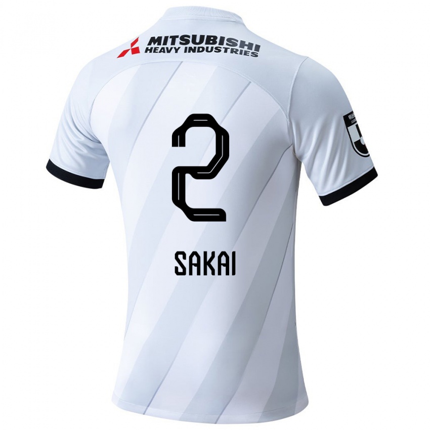 Bambino Maglia Hiroki Sakai #2 Bianco Grigio Kit Gara Away 2024/25 Maglietta