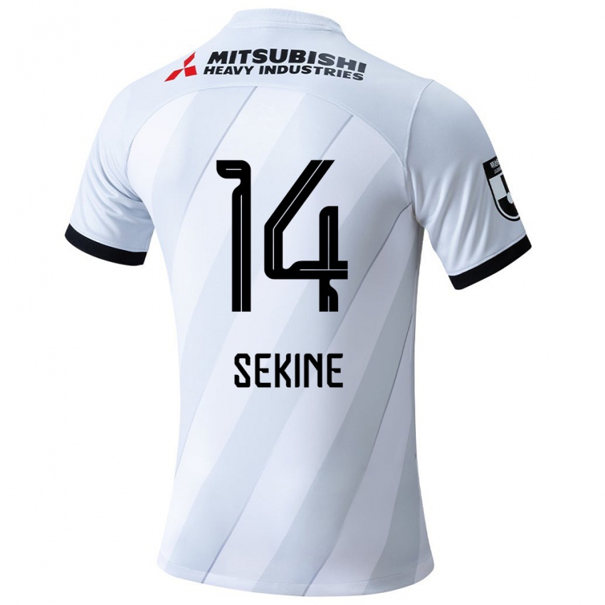 Bambino Maglia Takahiro Sekine #14 Bianco Grigio Kit Gara Away 2024/25 Maglietta