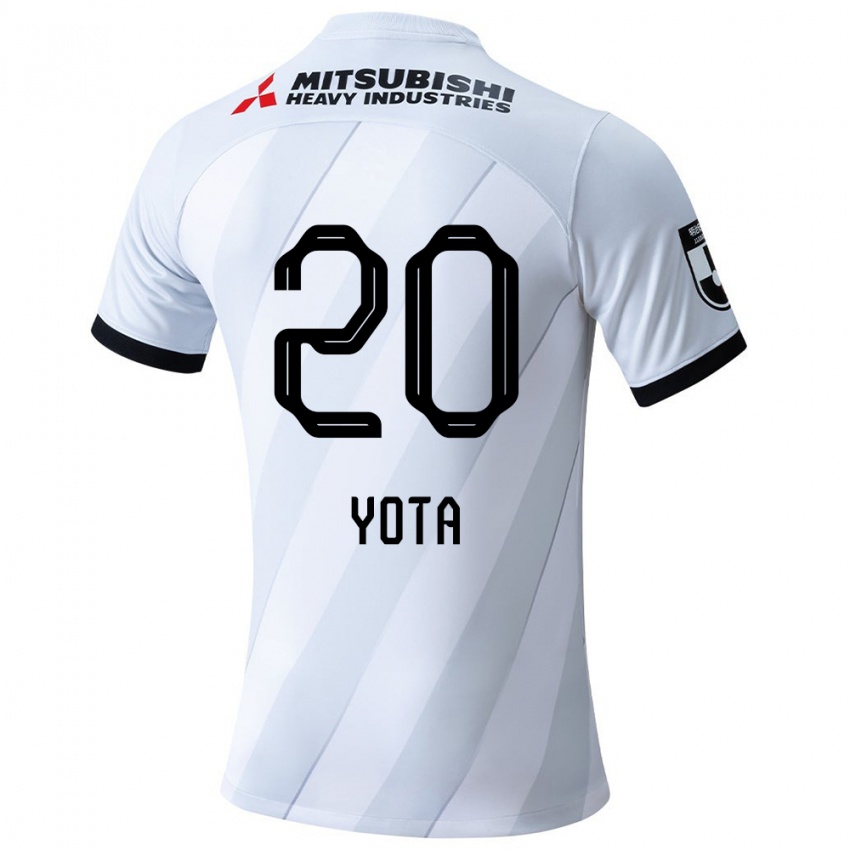 Bambino Maglia Yota Sato #20 Bianco Grigio Kit Gara Away 2024/25 Maglietta