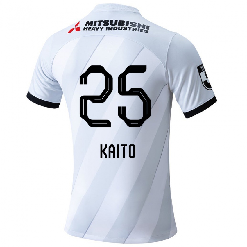 Bambino Maglia Kaito Yasui #25 Bianco Grigio Kit Gara Away 2024/25 Maglietta