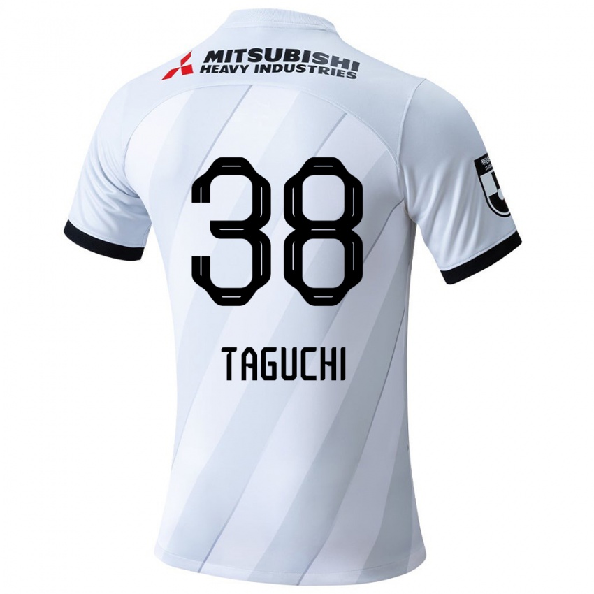 Bambino Maglia Keita Taguchi #38 Bianco Grigio Kit Gara Away 2024/25 Maglietta