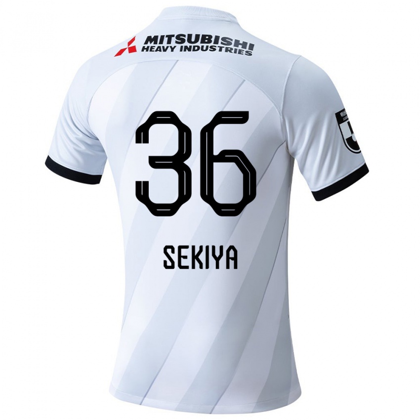 Bambino Maglia Hikaru Sekiya #36 Bianco Grigio Kit Gara Away 2024/25 Maglietta