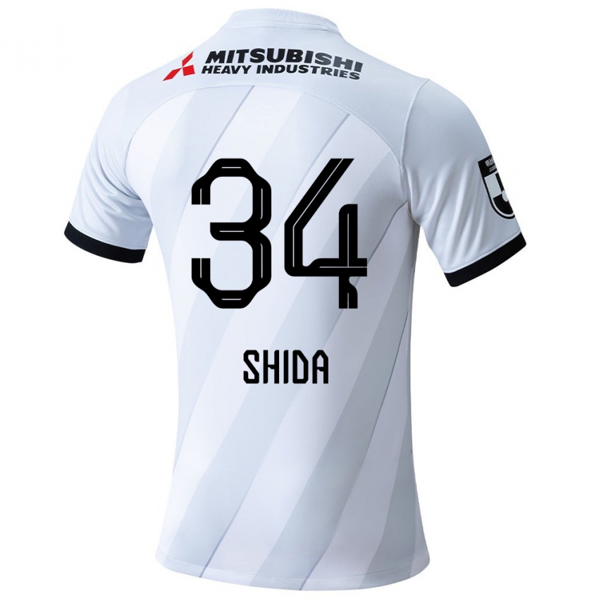 Bambino Maglia Izuho Shida #34 Bianco Grigio Kit Gara Away 2024/25 Maglietta