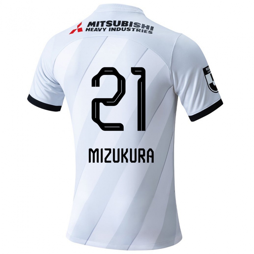 Bambino Maglia Kei Mizukura #21 Bianco Grigio Kit Gara Away 2024/25 Maglietta