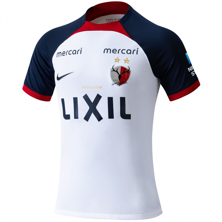 Bambino Maglia Il Tuo Nome #0 Bianco Blu Rosso Kit Gara Away 2024/25 Maglietta