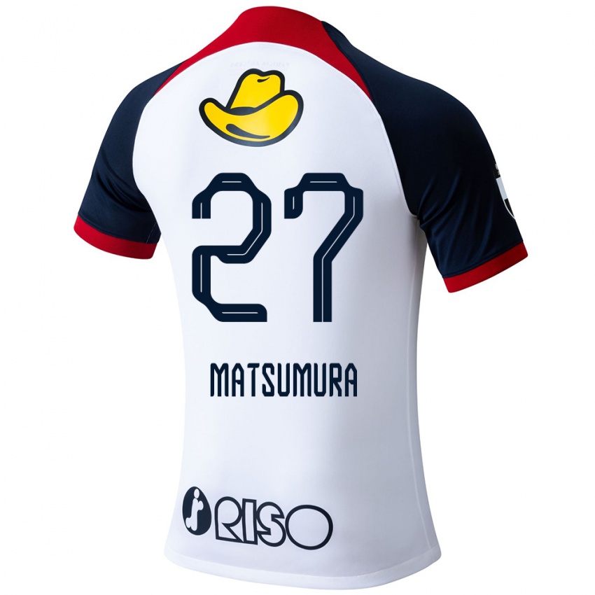 Bambino Maglia Yuta Matsumura #27 Bianco Blu Rosso Kit Gara Away 2024/25 Maglietta