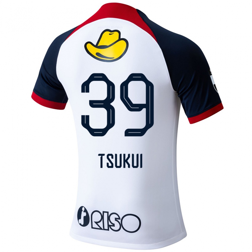 Bambino Maglia Keisuke Tsukui #39 Bianco Blu Rosso Kit Gara Away 2024/25 Maglietta