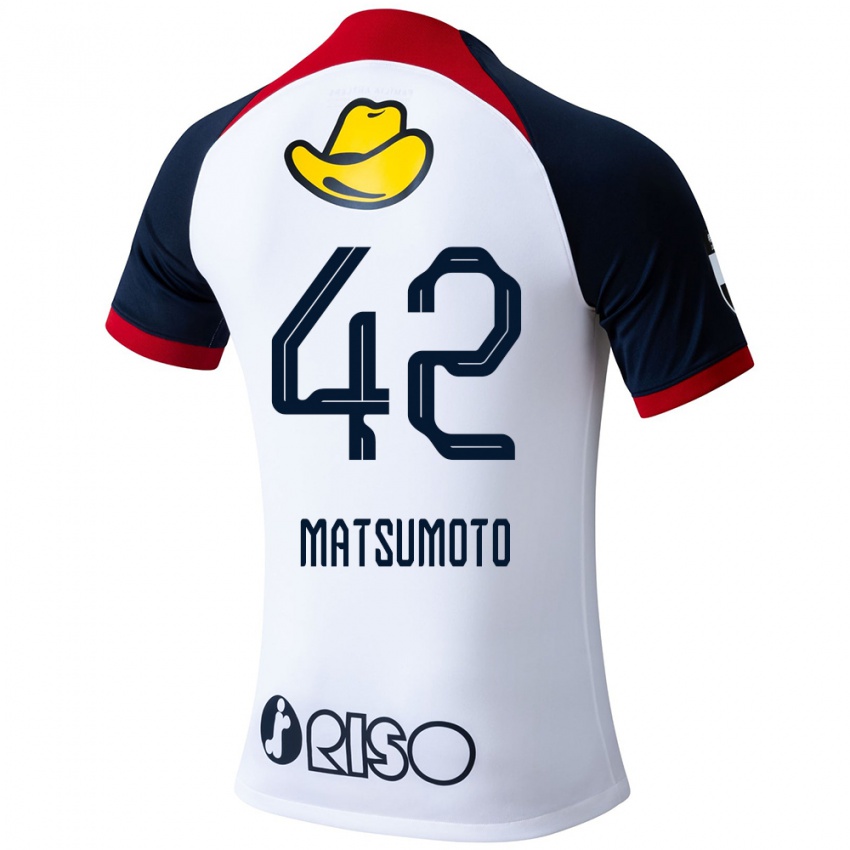 Bambino Maglia Haruto Matsumoto #42 Bianco Blu Rosso Kit Gara Away 2024/25 Maglietta