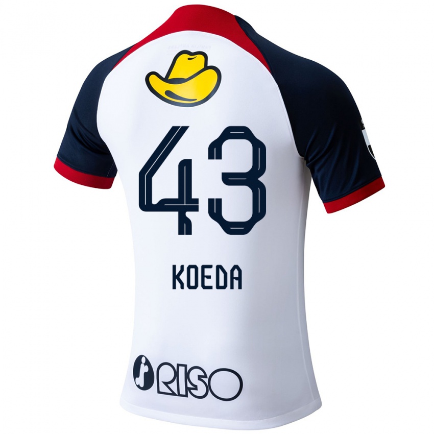 Bambino Maglia Gemma Koeda #43 Bianco Blu Rosso Kit Gara Away 2024/25 Maglietta