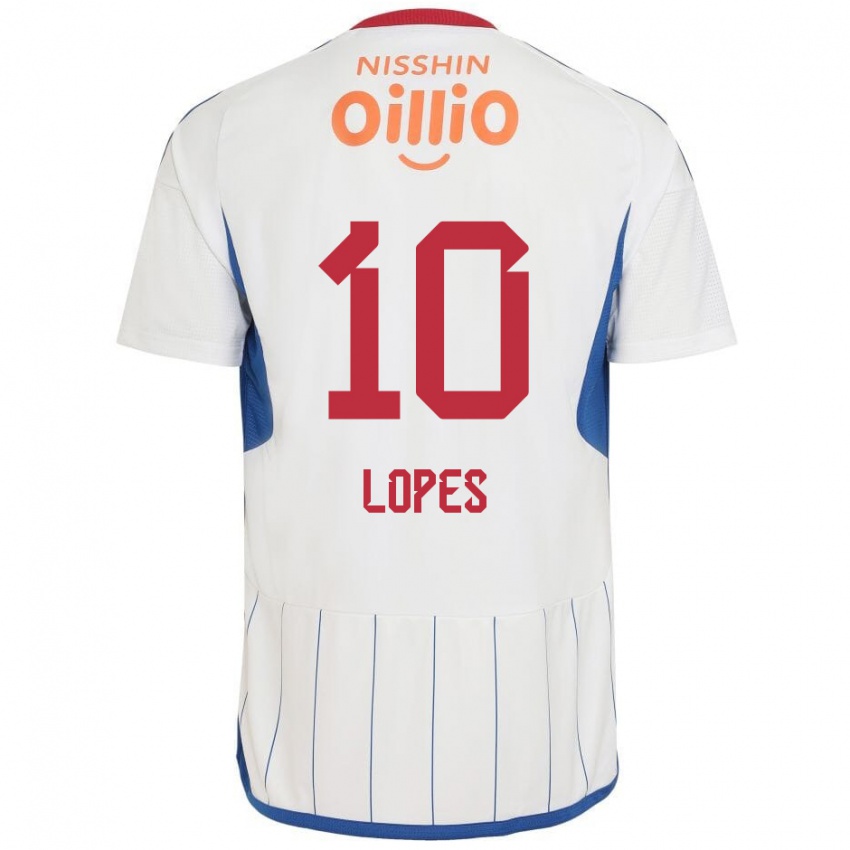 Bambino Maglia Anderson Lopes #10 Bianco Blu Rosso Kit Gara Away 2024/25 Maglietta