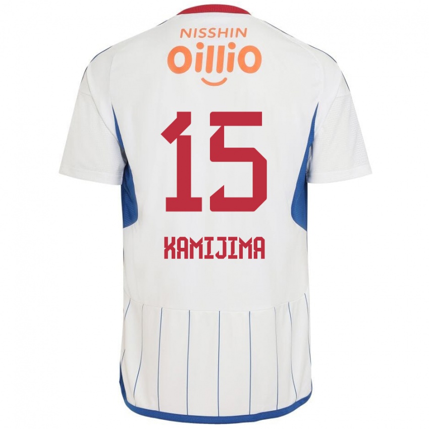 Bambino Maglia Takumi Kamijima #15 Bianco Blu Rosso Kit Gara Away 2024/25 Maglietta