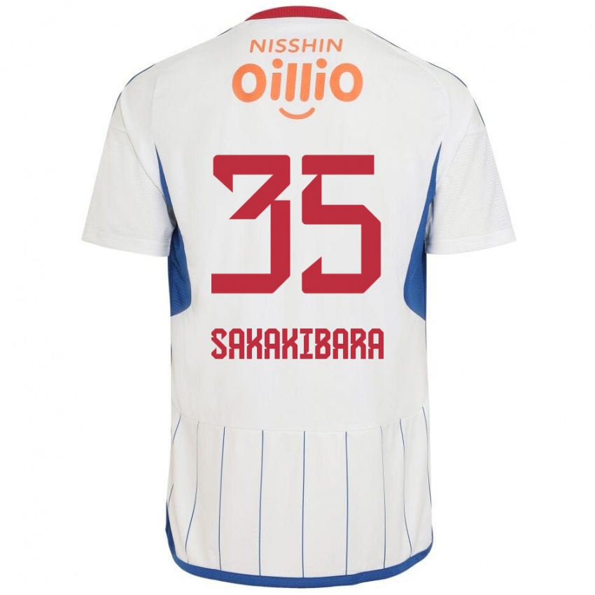 Bambino Maglia Keigo Sakakibara #35 Bianco Blu Rosso Kit Gara Away 2024/25 Maglietta