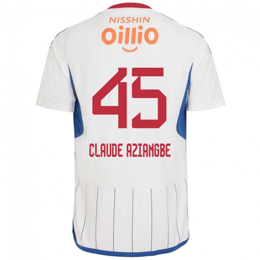 Bambino Maglia Jean Claude Aziangbe #45 Bianco Blu Rosso Kit Gara Away 2024/25 Maglietta