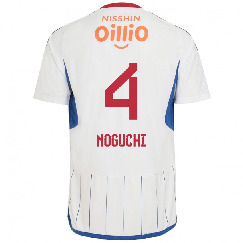 Bambino Maglia Reno Noguchi #4 Bianco Blu Rosso Kit Gara Away 2024/25 Maglietta