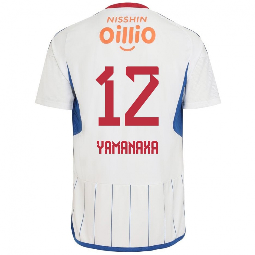 Bambino Maglia Yuki Yamanaka #12 Bianco Blu Rosso Kit Gara Away 2024/25 Maglietta