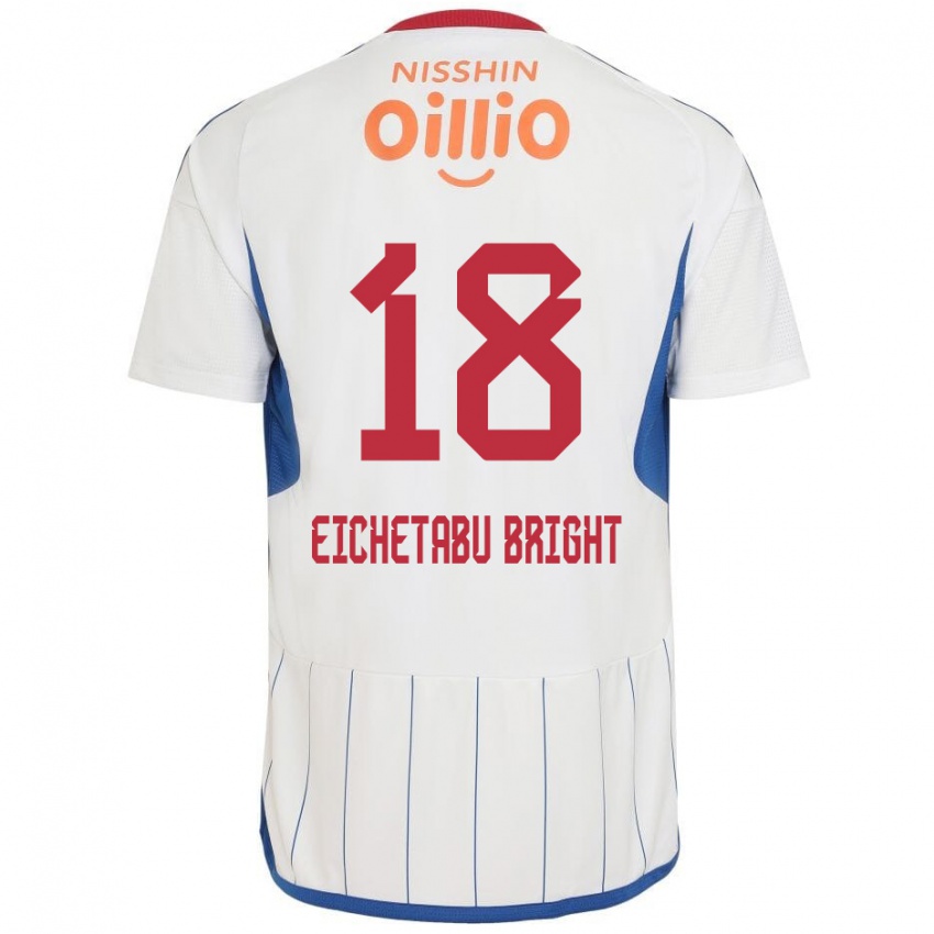 Bambino Maglia Kai Eichetabu Bright #18 Bianco Blu Rosso Kit Gara Away 2024/25 Maglietta