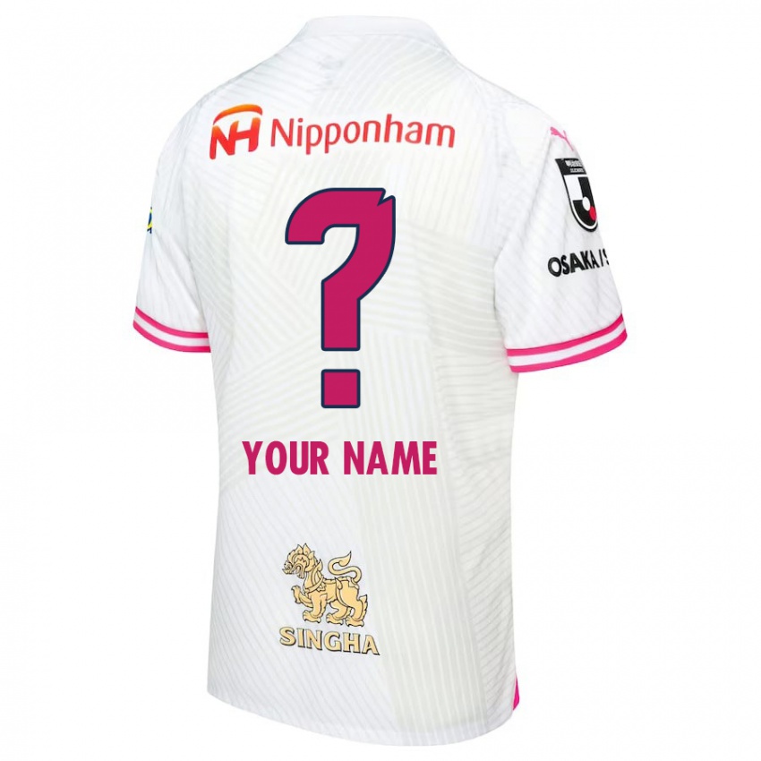 Bambino Maglia Il Tuo Nome #0 Bianco Rosa Kit Gara Away 2024/25 Maglietta