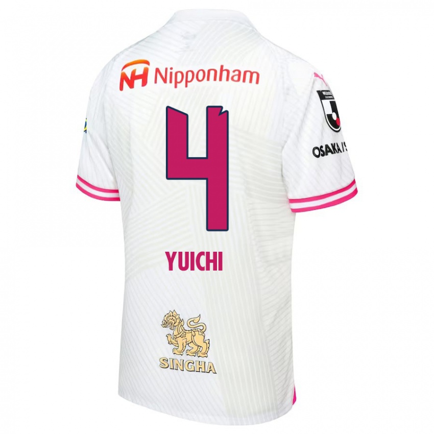 Bambino Maglia Yuichi Hirano #4 Bianco Rosa Kit Gara Away 2024/25 Maglietta