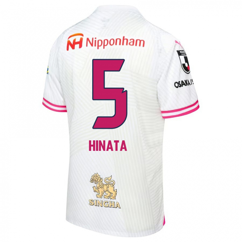 Bambino Maglia Hinata Kida #5 Bianco Rosa Kit Gara Away 2024/25 Maglietta