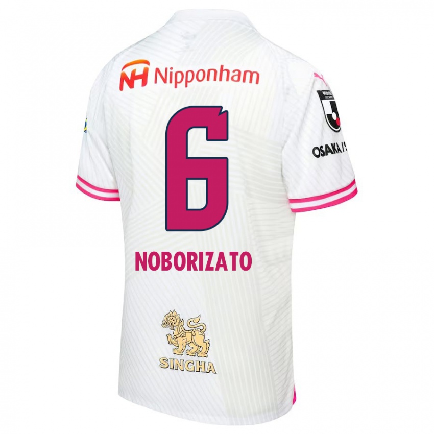 Bambino Maglia Kyohei Noborizato #6 Bianco Rosa Kit Gara Away 2024/25 Maglietta