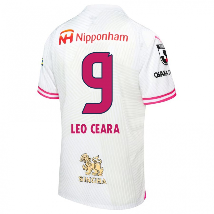 Bambino Maglia Léo Ceará #9 Bianco Rosa Kit Gara Away 2024/25 Maglietta